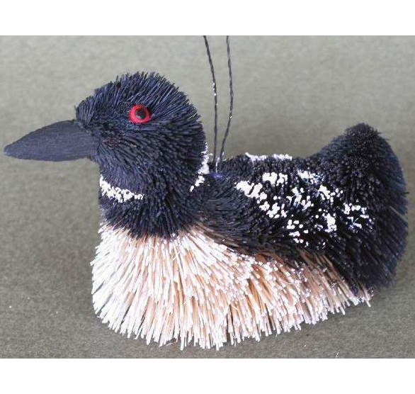 Brushart Bristle Brush Bird Ornament Common Loon
